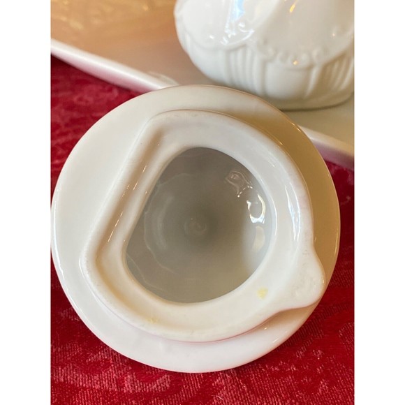 6 piece White Ironstone Tea Set - Picture 4 of 11